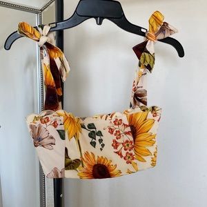 Agua Bendita sunflower bandeau top